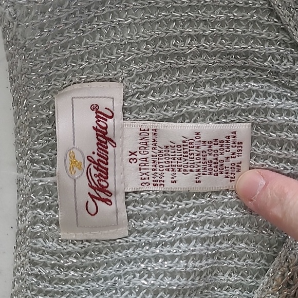 💥3for$12💥 VINTAGE Worthington women's silver sweater tunic size 3X - Picture 3 of 9